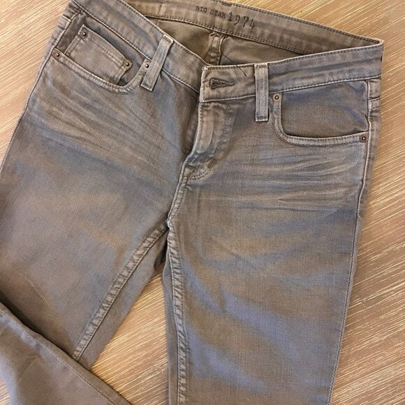 Big Star Denim - Big Star Women 26 Straight Mid-Rise Fit Grey Jeans